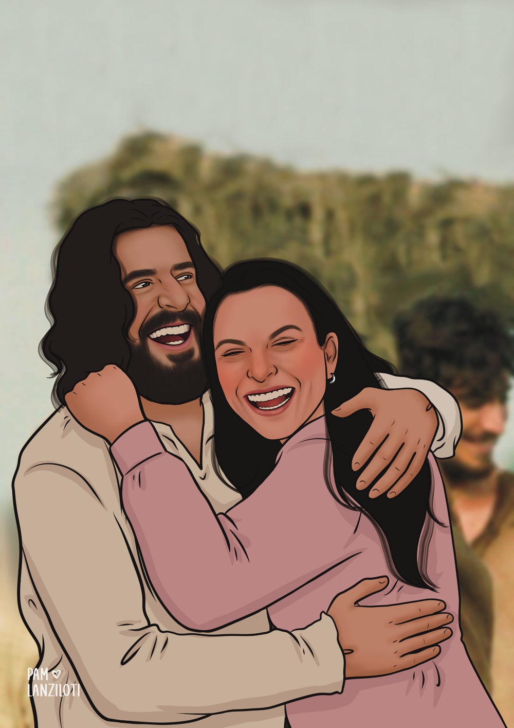 Jesus abraçando Simão Pedro